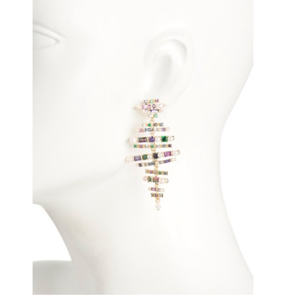 Kendra Scott Madelyn Statement Earrings in Gold Multi Mix - Picture 6 of 6